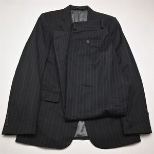 Nick(it) 40L 34x30 Black Stripe Mens Jacket Pants Suit